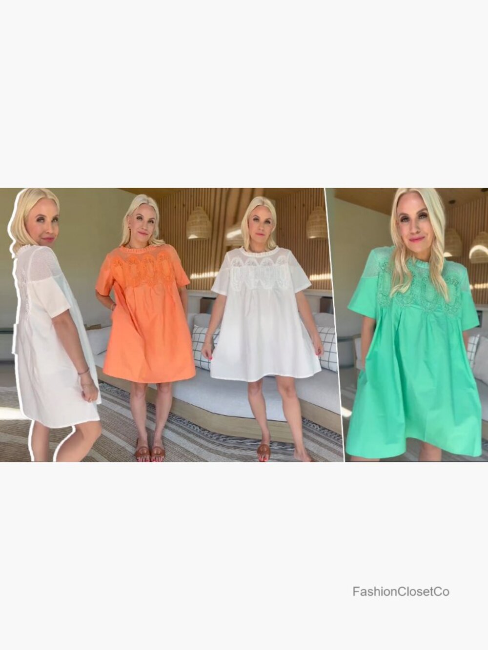 Lace Patchwork Babydoll Dress with Ruffled Hem - Picture 7 of 7